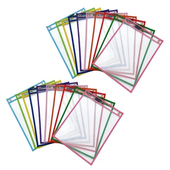 20Pcs Джобове за сухо изтриване за многократна употреба, разнообразни цветове за деца Деца Ученици