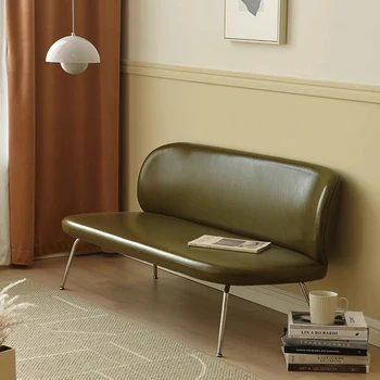 Кожен подов диван Модерен извит скандинавски стил Минималистичен хол Дивани Четене Трапезария Divani Soggiorno Мебели за спалня