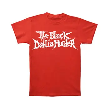 Мъжко черно лого за убийство на Далия Антична череша Червена тениска Малка антична череша