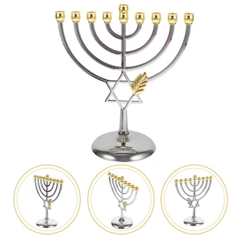 еврейски свещник клон свещник метален свещник страна орнамент еврейски Нова година девет глави свещник