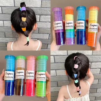 корейски стил опаковани високо еластична лента за коса Детски аксесоари за коса колоритен висок клас коса въже