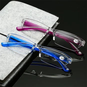 Нови ултралеки прозрачни очила за четене без рамки мода ретро реколта мъже жени увеличителни пресбиопични очила на едро Gafas