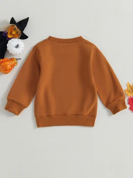 MAINESAKA Малко дете Хелоуин дрехи бебе момче момиче есен суитчър тиква дълъг ръкав Crewneck пуловер пуловер риза върховете