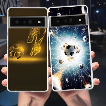 Футболен спортен калъф за телефон за Google Pixel 8 7 6 5 4XL Удароустойчив силикон 7A 6A 5A 4A 3A 3AXLPro 5G прозрачна обвивка